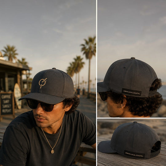 area 609 dark grey performance cap with moisture-wicking fabric, unstructured six-panel design, and adjustable closure