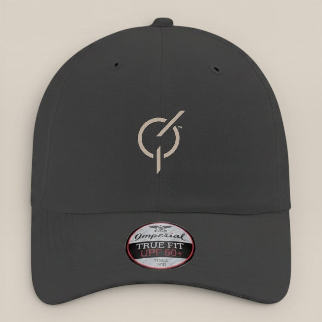 area 609 The Core Performance Cap in dark grey, featuring a lightweight recycled polyester, unstructured design.