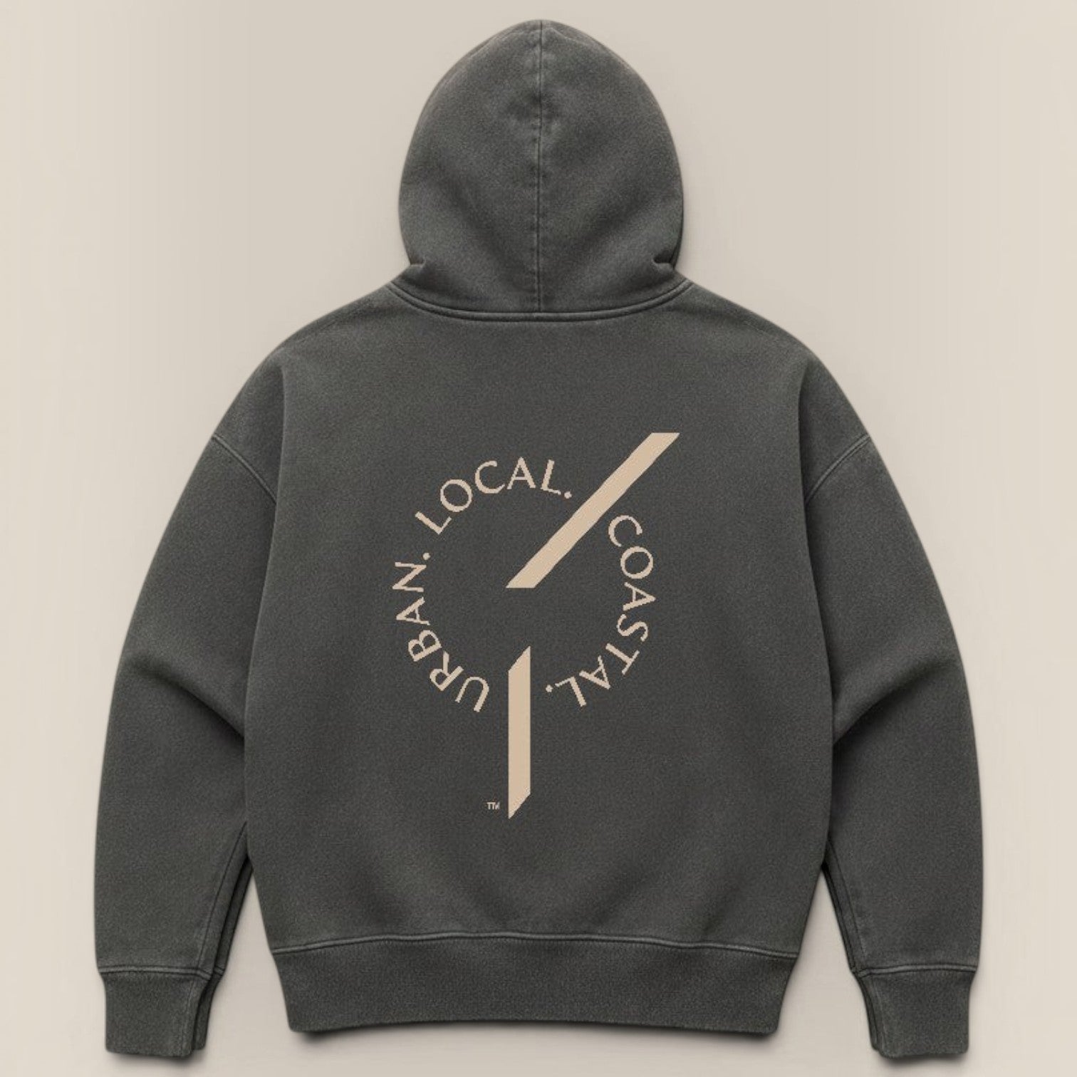 area 609 The Founders Hoodie in pigment black, a heavyweight cotton-blend fleece with a boxy fit and drop shoulders.